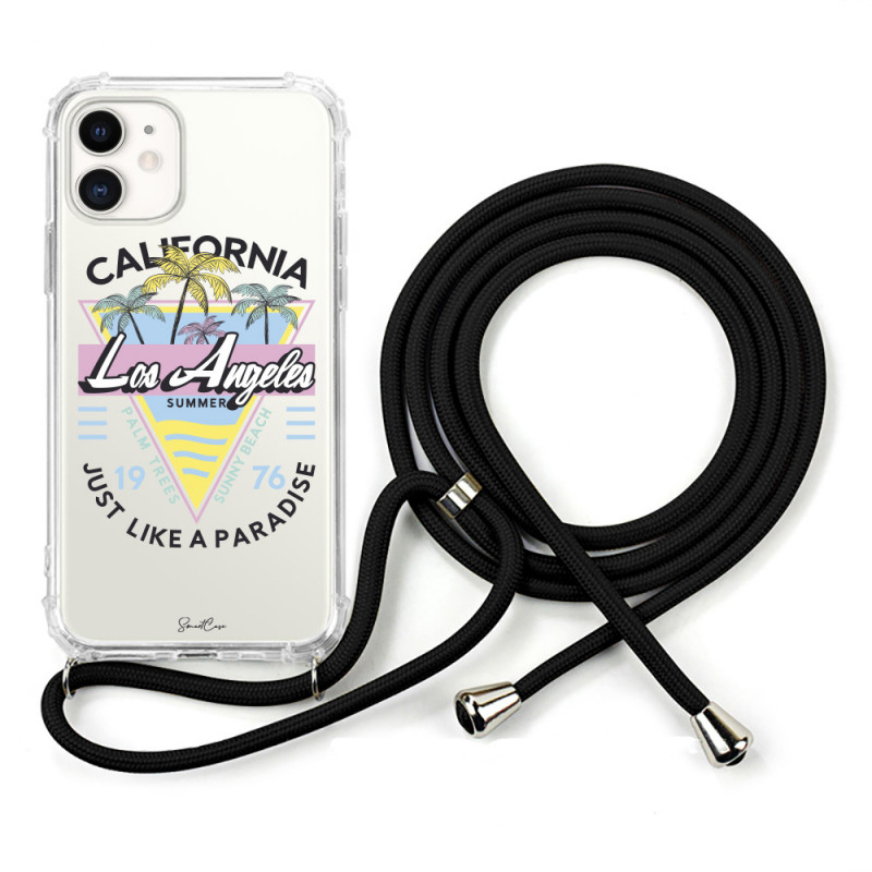 Coque TPU avec collier en corde reglable pour iPhone 11 noir - Los...