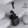 Ecouteurs Bluetooth etanches avec boitier de chargement - Noir