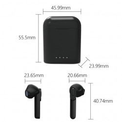 Ecouteurs Bluetooth etanches avec boitier de chargement - Noir