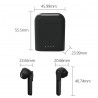 Ecouteurs Bluetooth etanches avec boitier de chargement - Noir