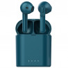 Ecouteurs Bluetooth etanches avec boitier de chargement - Bleu canard