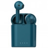 Ecouteurs Bluetooth etanches avec boitier de chargement - Bleu canard