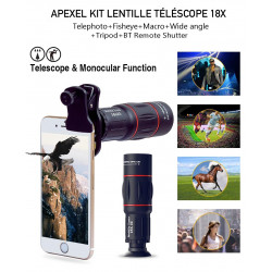 Trepied portatif pour mobile avec kit de lentilles complet - Noir