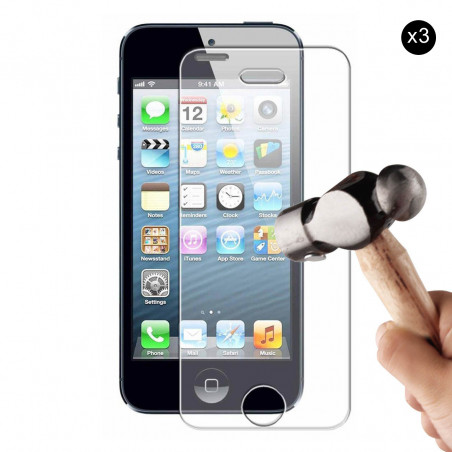 Lot de 3 vitres de protection en verre pour iPhone 5/5S/SE/5C