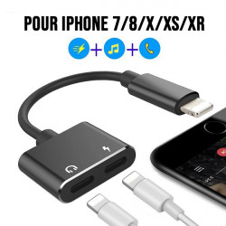 Adaptateur Lightning vers Lightning et Lightning - Noir