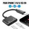 Adaptateur Lightning vers Lightning et Lightning - Noir