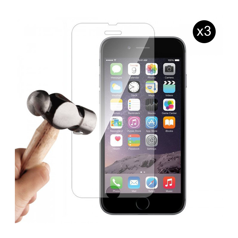 Lot de 3 vitres de protection en verre pour iPhone 6/6S