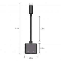 Adaptateur Lightning vers Lightning et Lightning - Noir