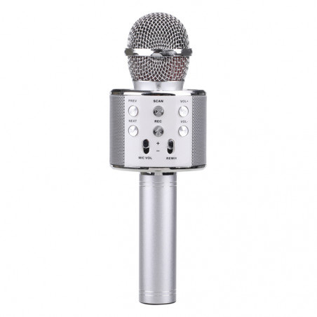 Microphone karaoke Bluetooth - Argent