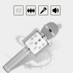 Microphone karaoke Bluetooth - Argent