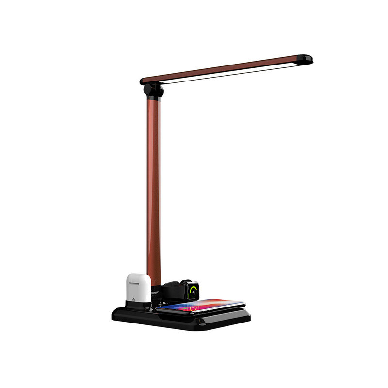 Lampe de bureau LED pliable avec support de charge sans fil 4 en 1...