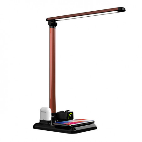 Lampe de bureau LED pliable avec support de charge sans fil 4 en 1...