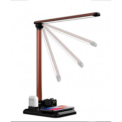 Lampe de bureau LED pliable avec support de charge sans fil 4 en 1...