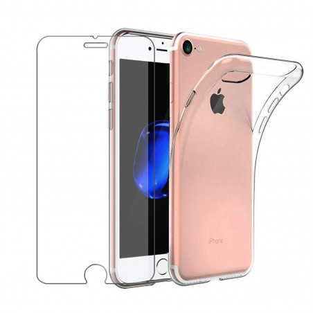 Coque souple + Verre trempe pour iPhone 7/8