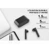 Ecouteurs magnetiques Bluetooh 5.0 avec boitier de chargement - Noir