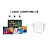 Ecouteurs magnetiques Bluetooh 5.0 avec boitier de chargement - Blanc
